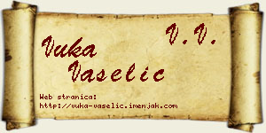 Vuka Vaselić vizit kartica